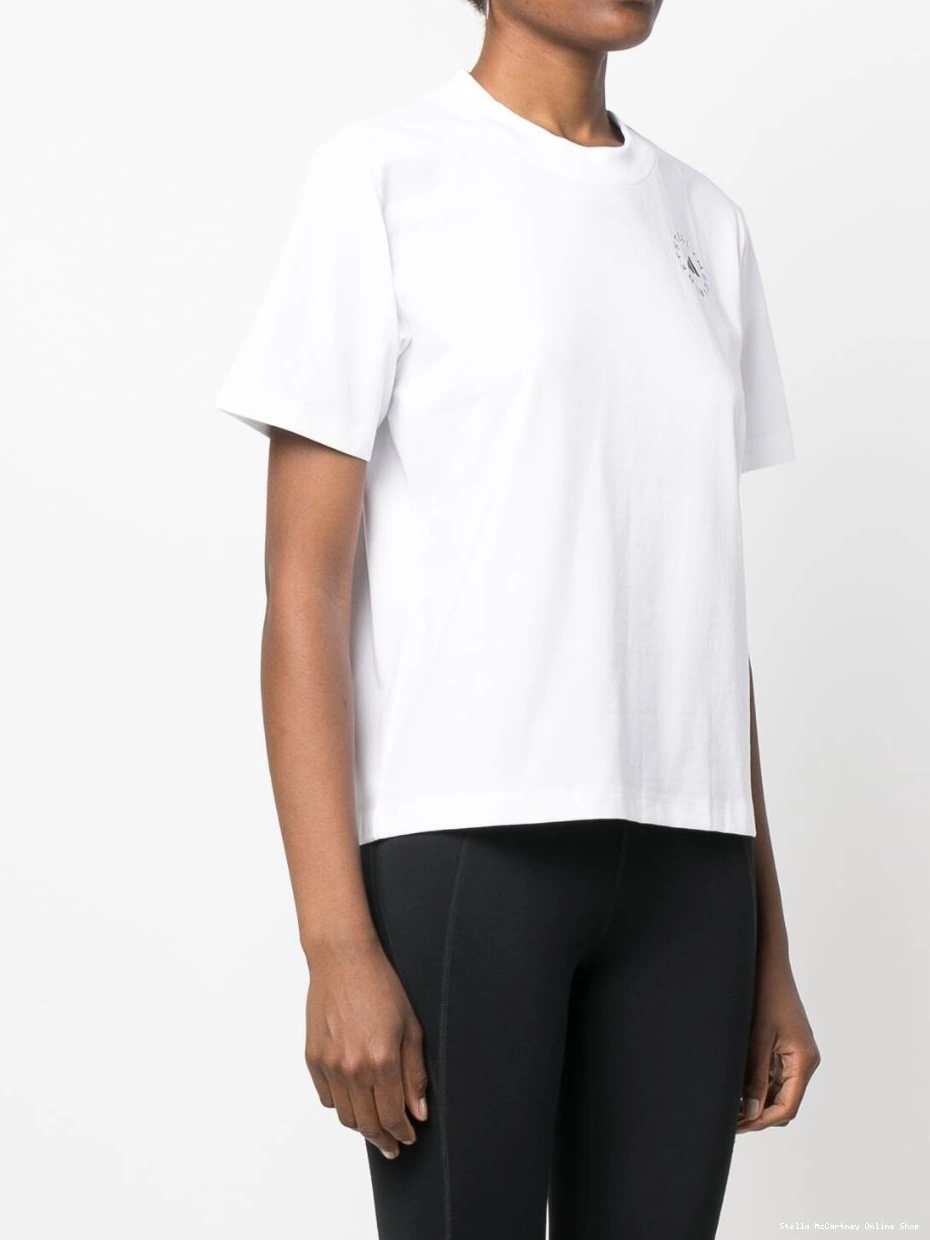 Affordable Stella by logo-print adidas McCartney T-shirt Women short-sleeved 0802